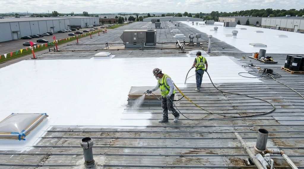 Commercial roof painting